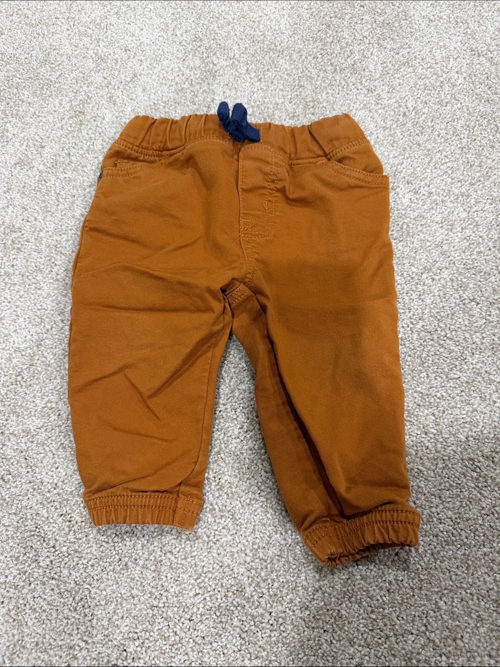 Carter's Rust Orange Jogger Pants with Navy Drawstring